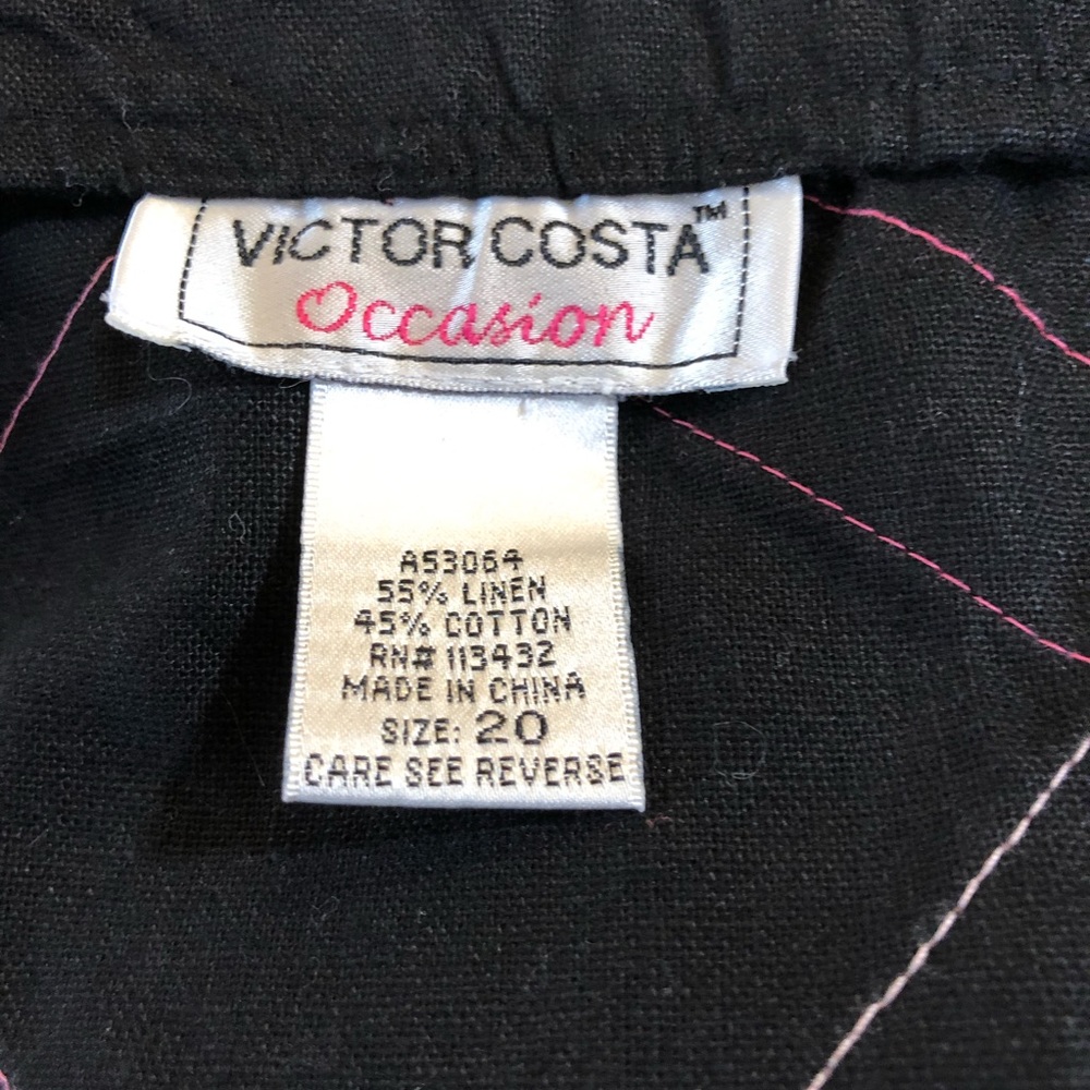 Vintage Victor Costa Crisscrossed Ribbons Skirt Pink White Black Sz 20 - Picture 4 of 4